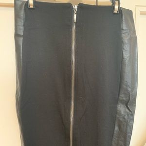 Stylish black leather skirt